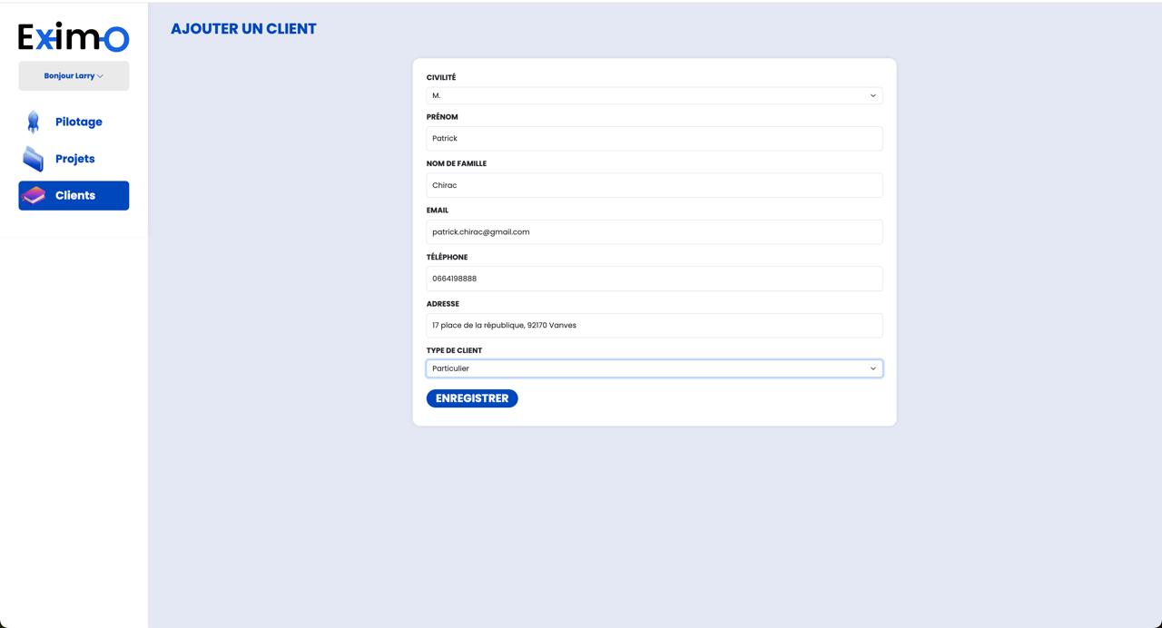 Eximo-creer-un-client Eximo créer un client